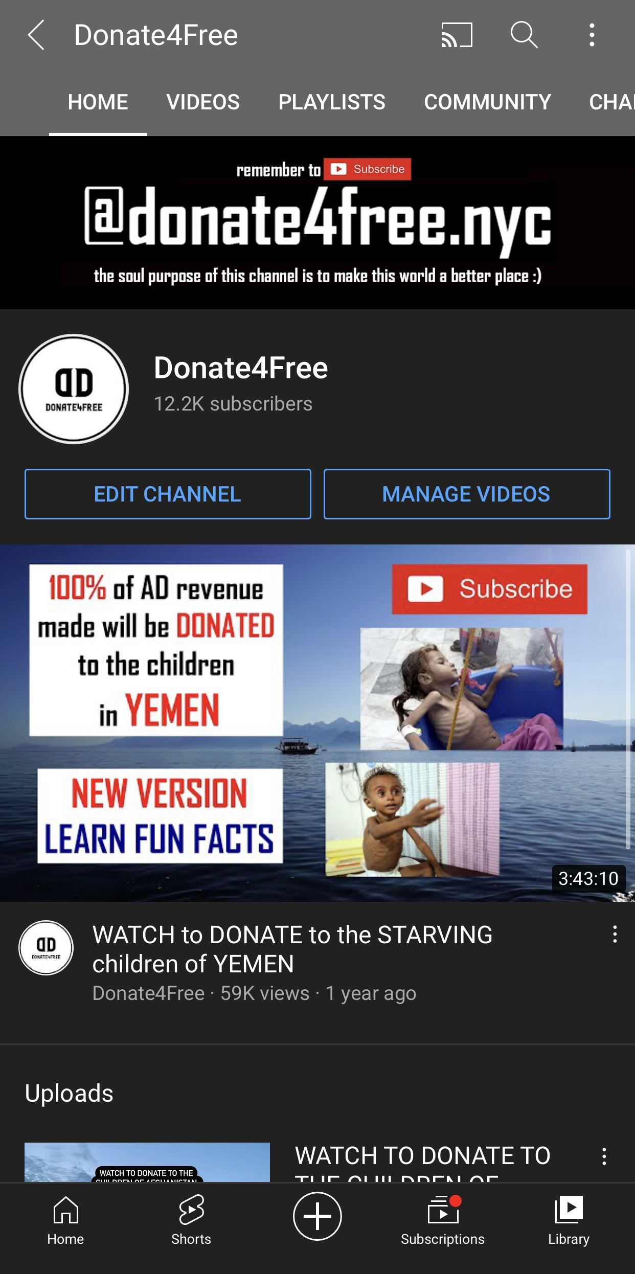 D4F YouTube Dashboard